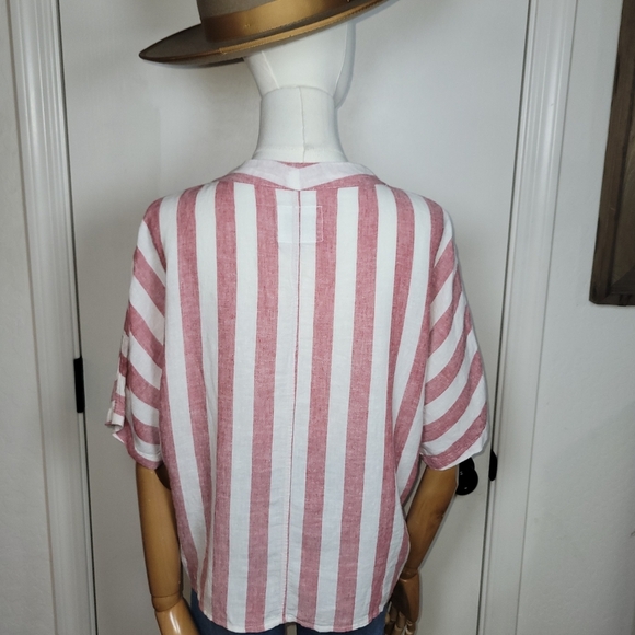 Rails Seville Striped Tie-Front Cropped Button-Down Size Medium - Picture 9 of 12